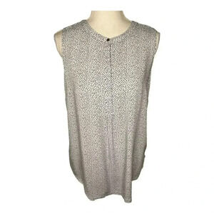 Liz Claiborne Studio Women's Small Polka Dot Sleeveless‎ Blouse Black & White